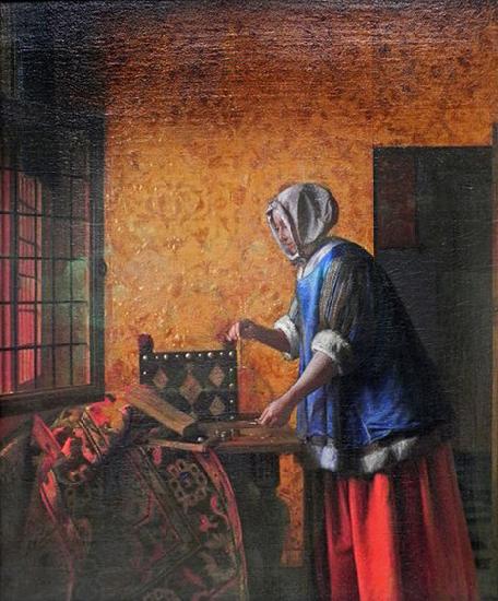 Pieter de Hooch Die Goldwagerin oil painting picture